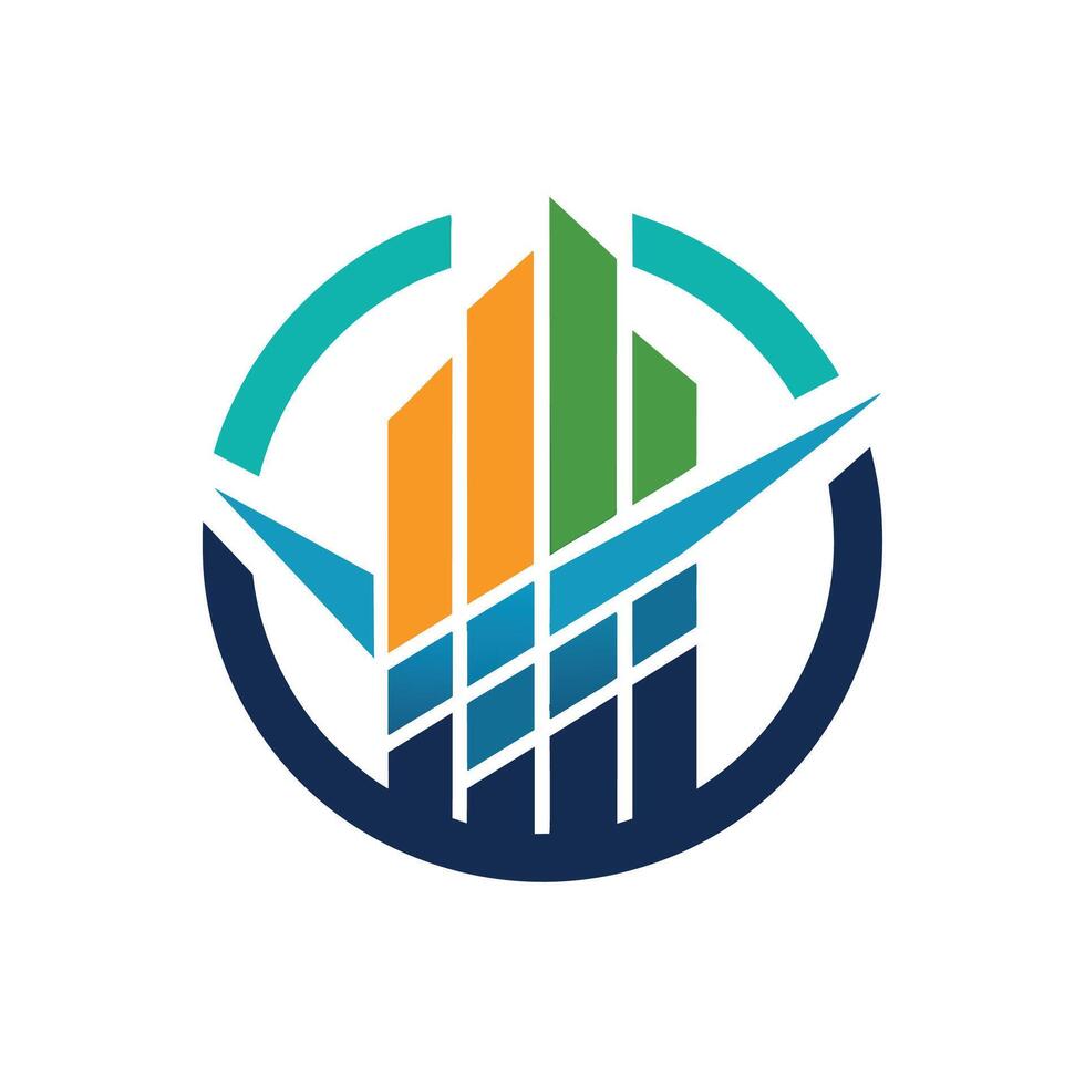 Logo design with a prominent building in the center representing a companys identity, Create a logo that conveys the essence of accounting with a clean and simple design vector