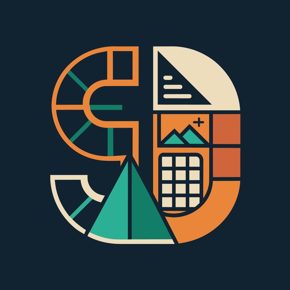 un contemporáneo logo presentando simbólico elementos representando el esencia de un iglesia, diseño un logo ese capturas el esencia de números y cálculos en un minimalista estilo vector