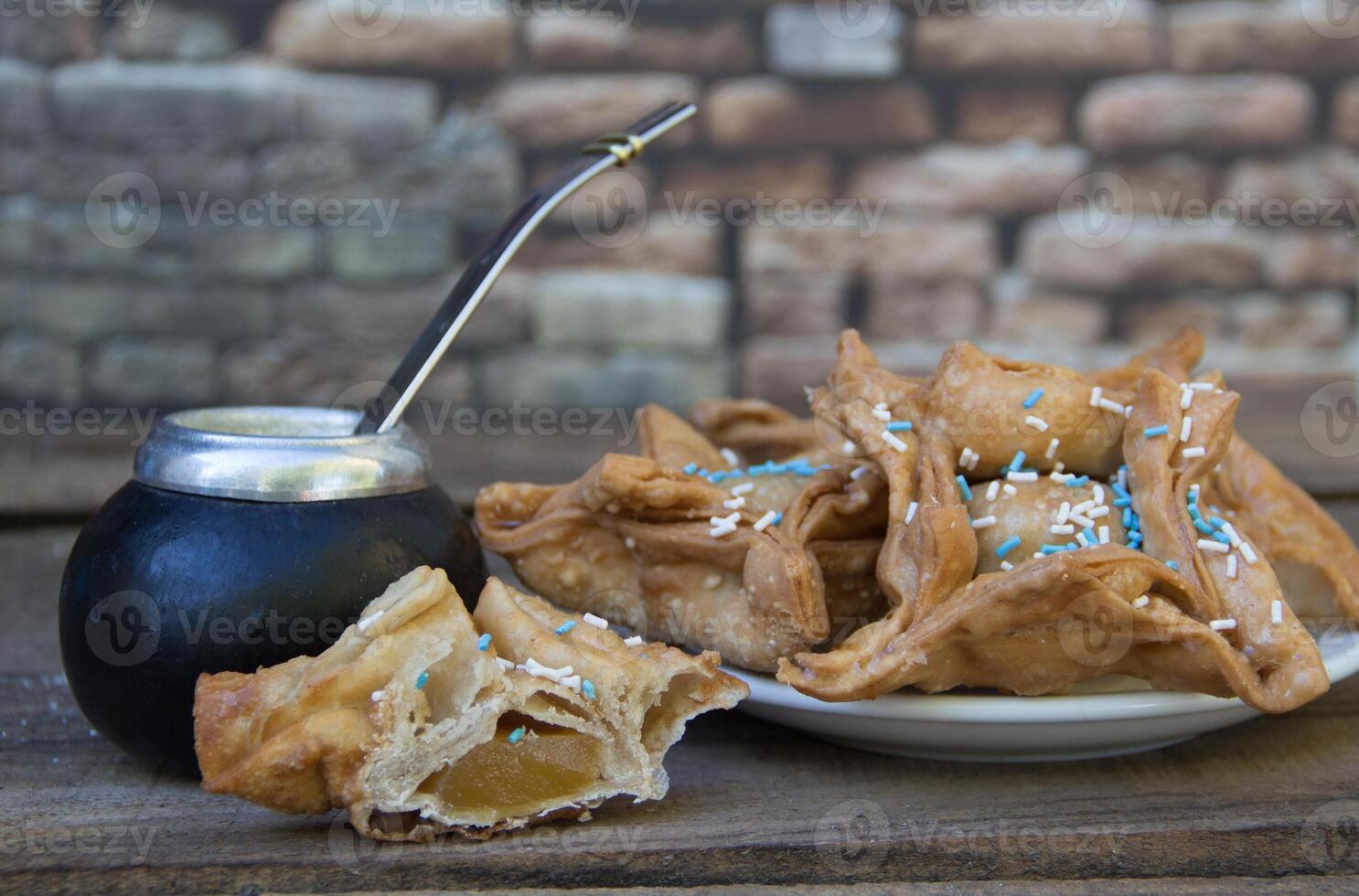 yerba mate and fried pastries, symbols of the Argentine tradition photo