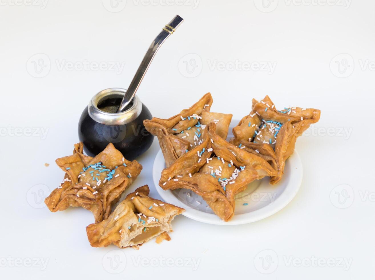 yerba mate and fried pastries, symbols of the Argentine tradition photo