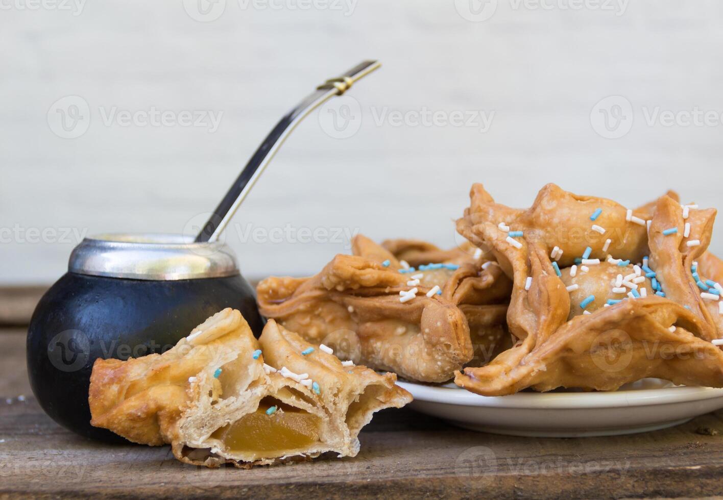 yerba mate and fried pastries, symbols of the Argentine tradition photo