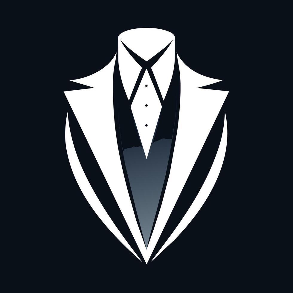 Black and white suit and tie, showcasing sleek sophistication and style, Design a sleek and sophisticated logo for an event marketing agency vector