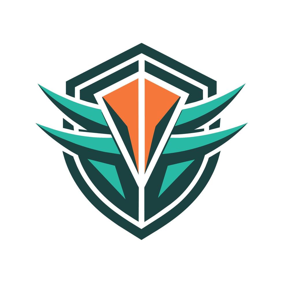 A modern logo featuring green and orange colors, representing a companys brand identity, Design a modern logo using only two colors and clean lines vector