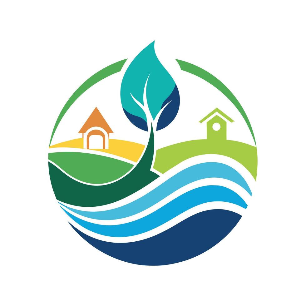 el logo para un agua empresa con un atención en sustentabilidad y conservación, diseño un sencillo logo para un sin ánimo de lucro enfocado en Proporcionar limpiar agua a comunidades en necesitar vector