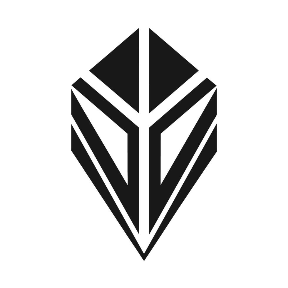 Black and white geometric diamond logo design, A sleek and modern logo featuring clean lines and geometric shapes vector
