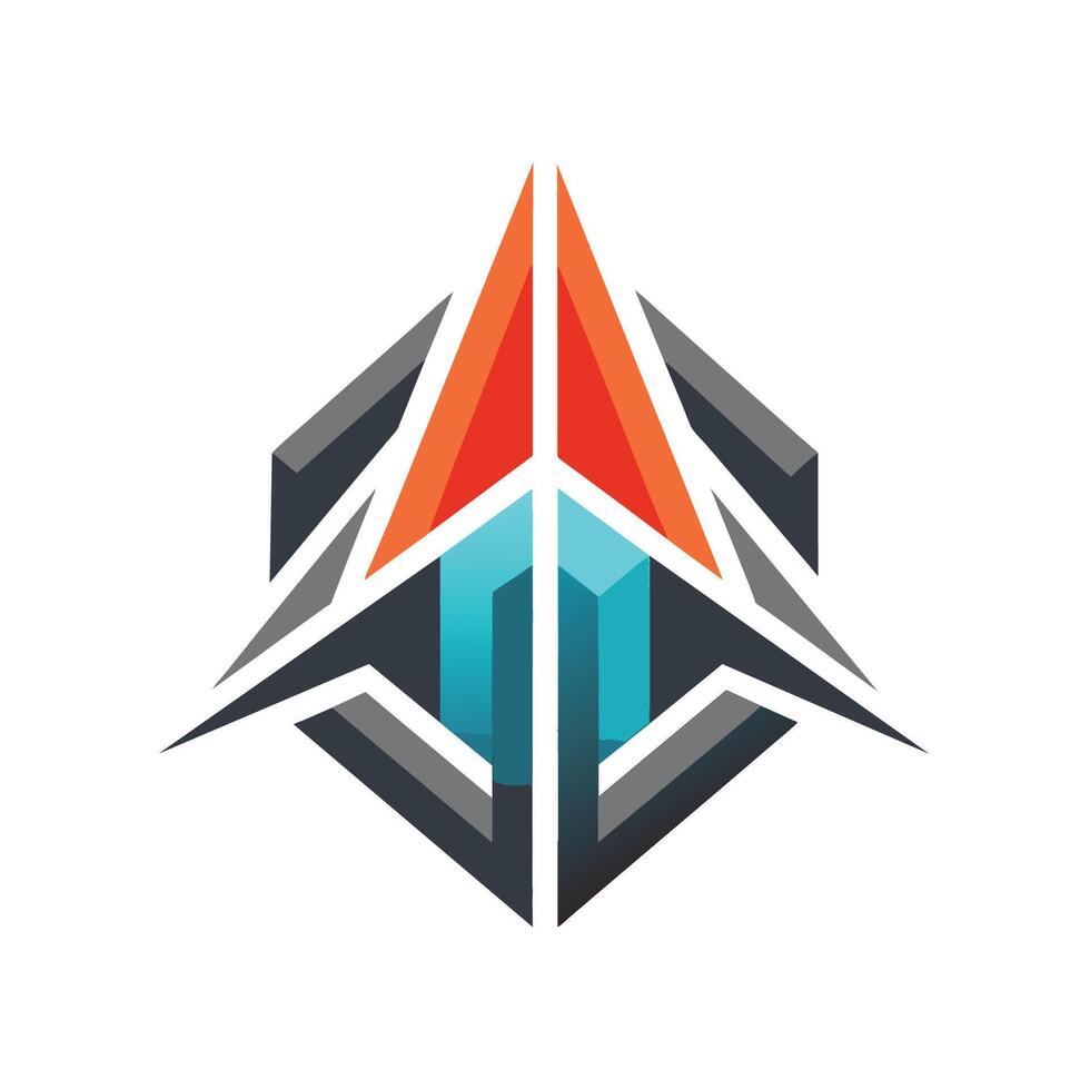 un logo para un empresa presentando un pulcro y moderno diseño con geométrico formas, un pulcro y moderno diseño incorporando geométrico formas para un publicidad agencia vector