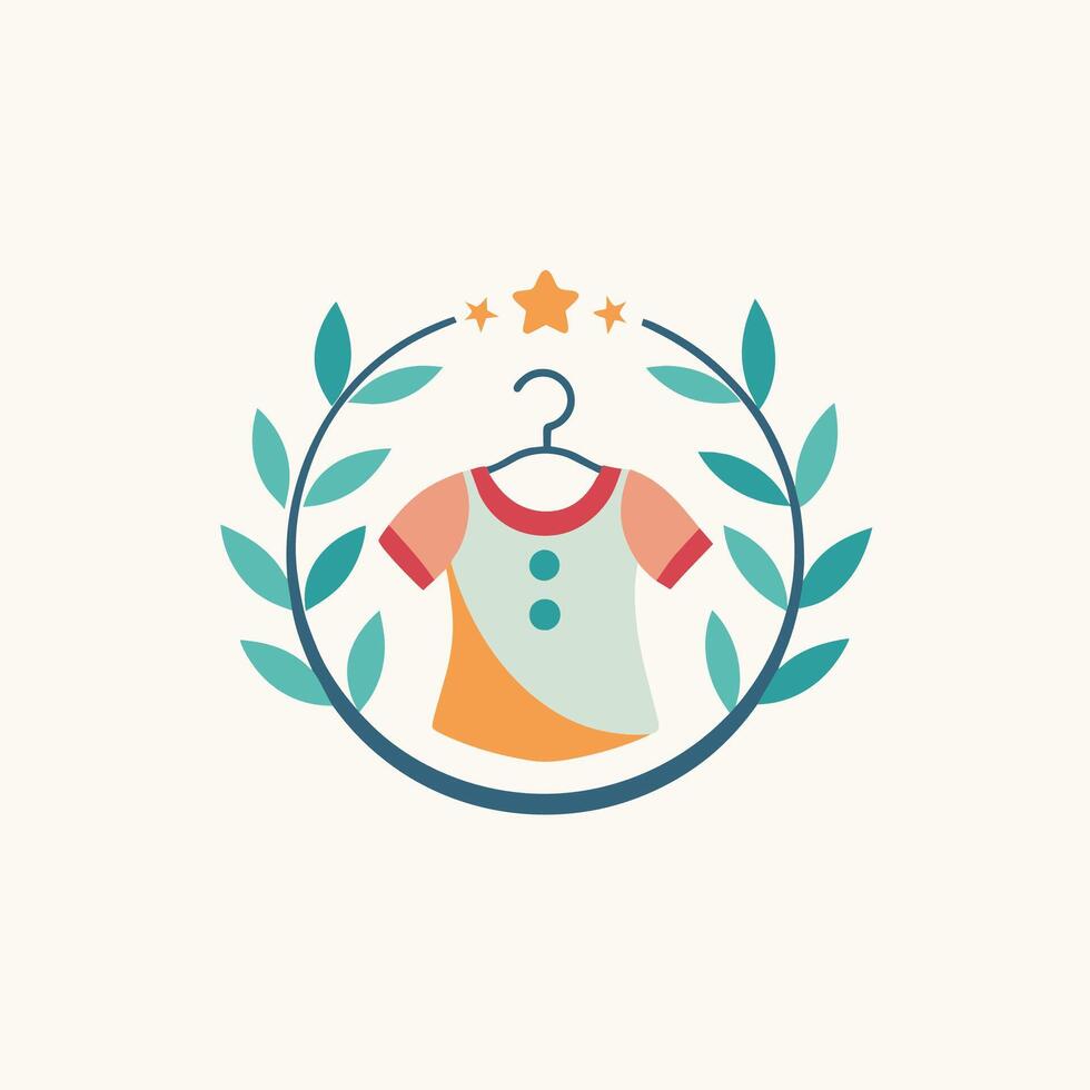 A baby t-shirt featuring a star design on the front, Design a minimalist logo for a minimalist children's clothing brand that prioritizes comfort vector