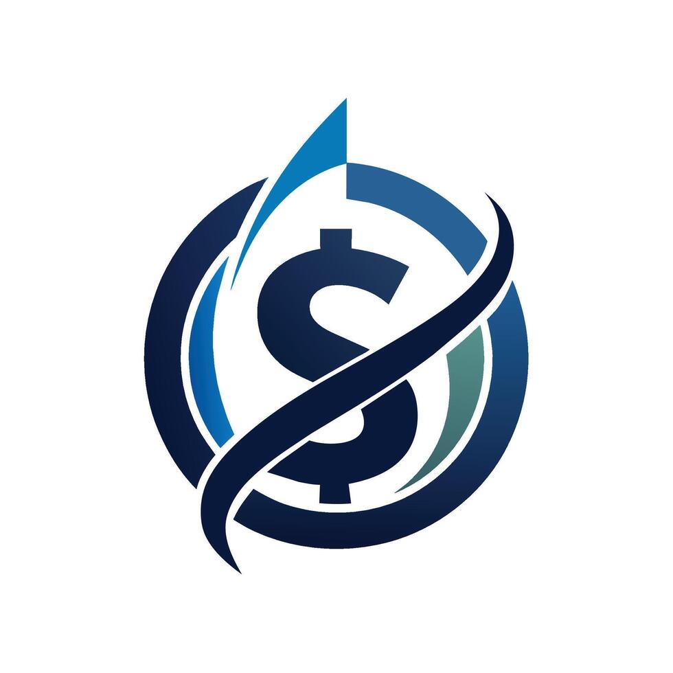 A dollar sign enclosed in a circle, representing financial or monetary concepts, A sleek and modern logo featuring a stylized dollar sign for a financial advisory business vector