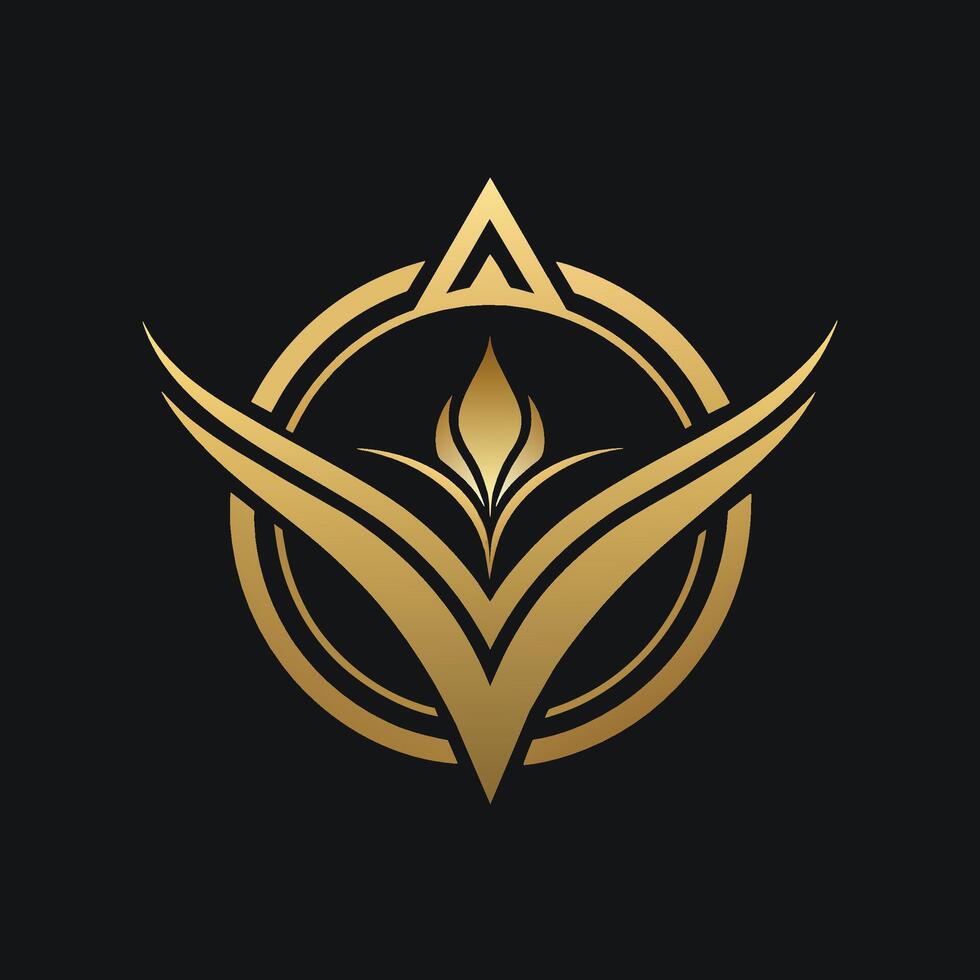 A luxurious gold logo stands out against a sleek black background, Generate a minimalist logo that exudes luxury and refinement vector