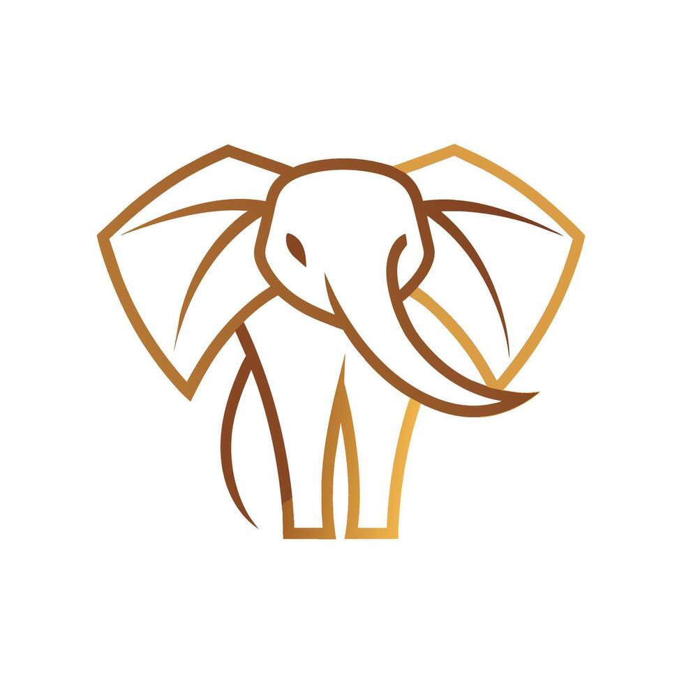 de cerca de un elefantes cabeza en contra un llanura blanco fondo, diseño un limpiar y minimalista logo utilizando un soltero línea a representar un elefante vector