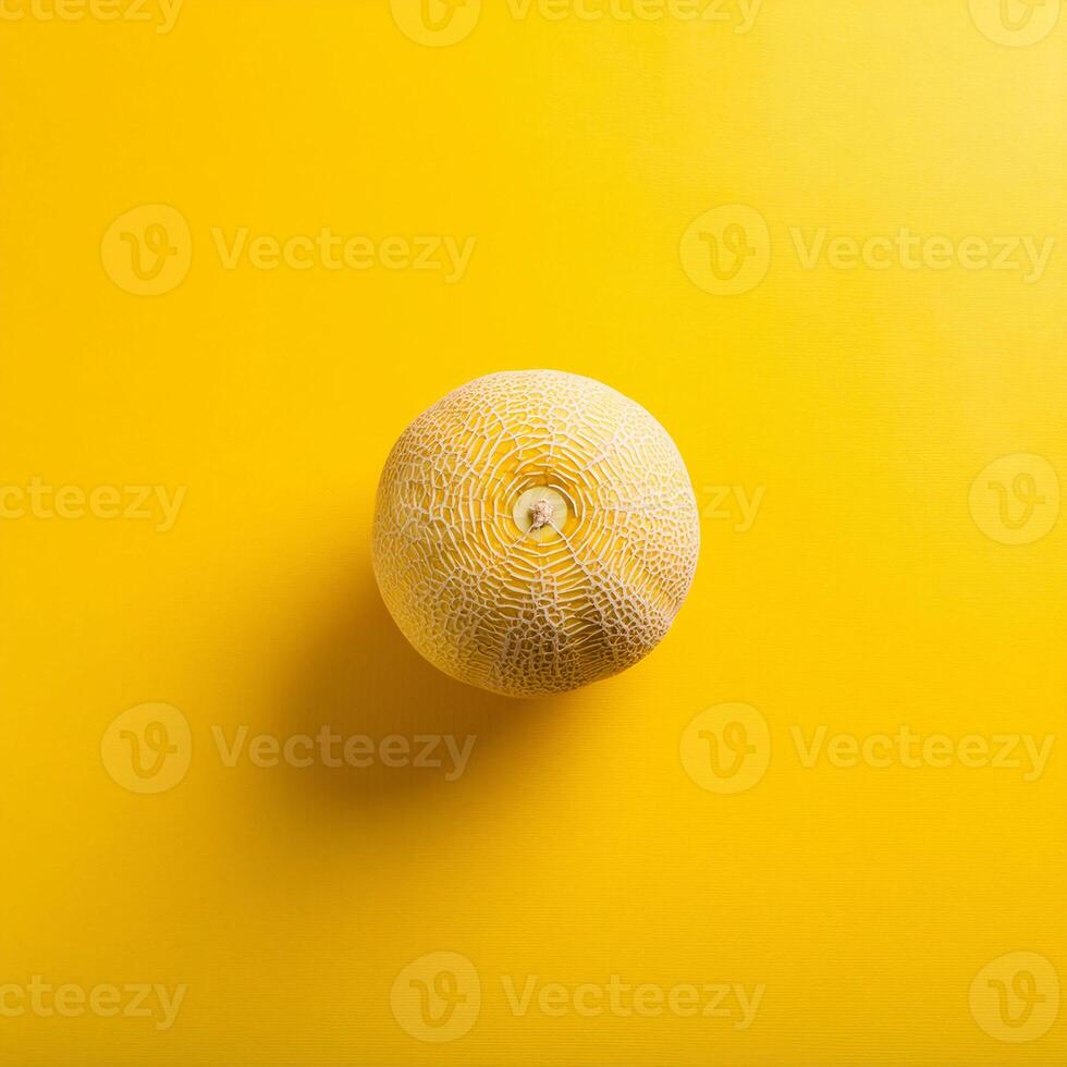 a melon on a yellow background photo