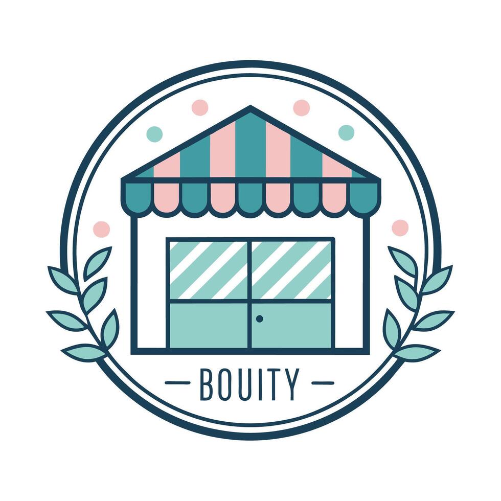 un sencillo y elegante logo diseño para un belleza tienda presentando elegante tipografía y un resumen relacionado con la belleza símbolo, sencillo y elegante logo para un boutique fiesta suministro Tienda vector