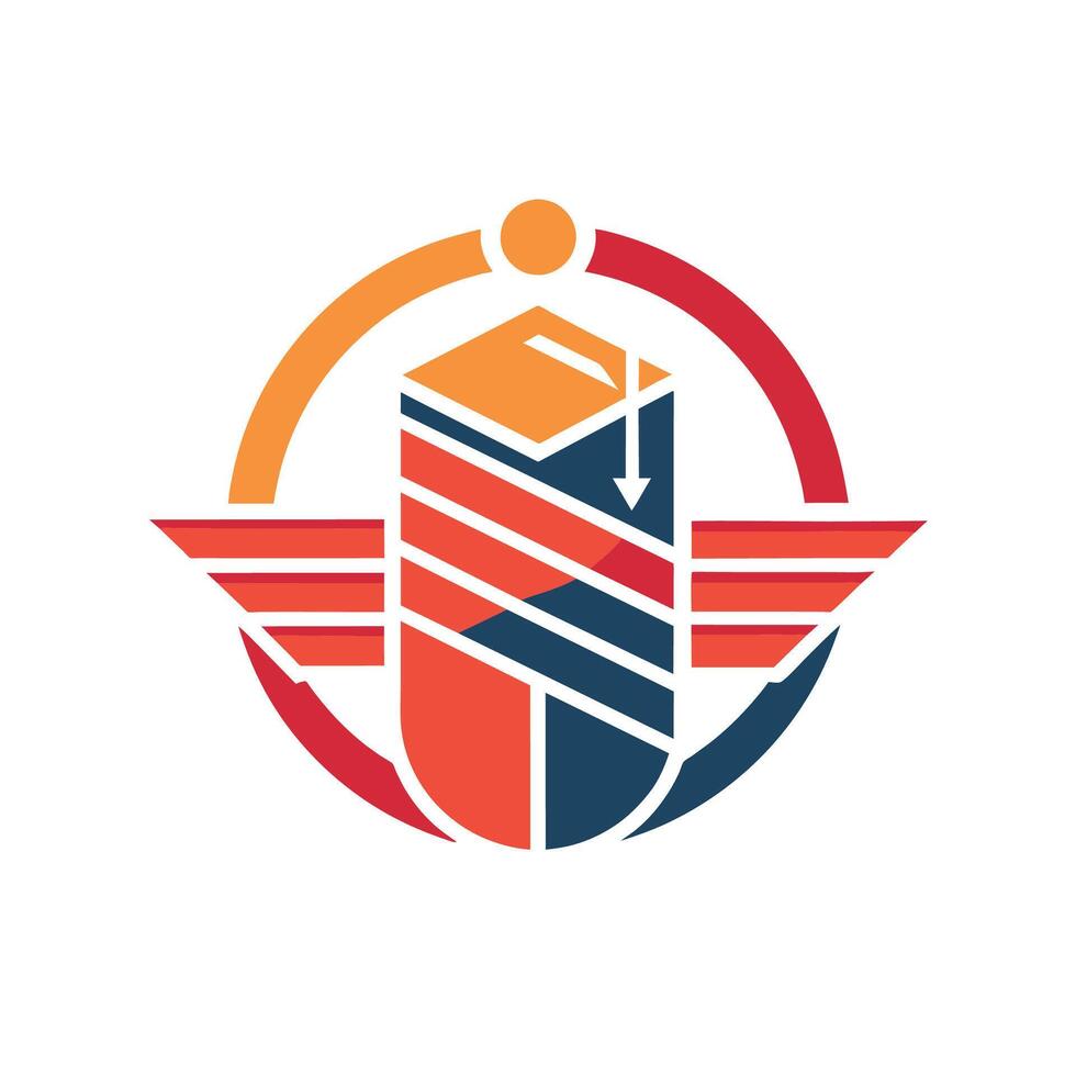 A sleek and abstract logo design featuring lines and shapes, suitable for a company selling products, Abstract lines and shapes creating a minimalist logo for an online school vector