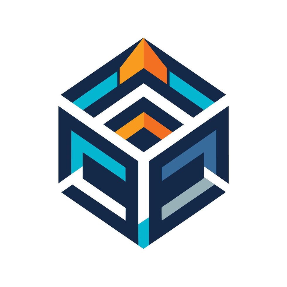 A geometric logo representing progress and advancement for a company selling books, A geometric logo symbolizing progress and advancement in technology vector