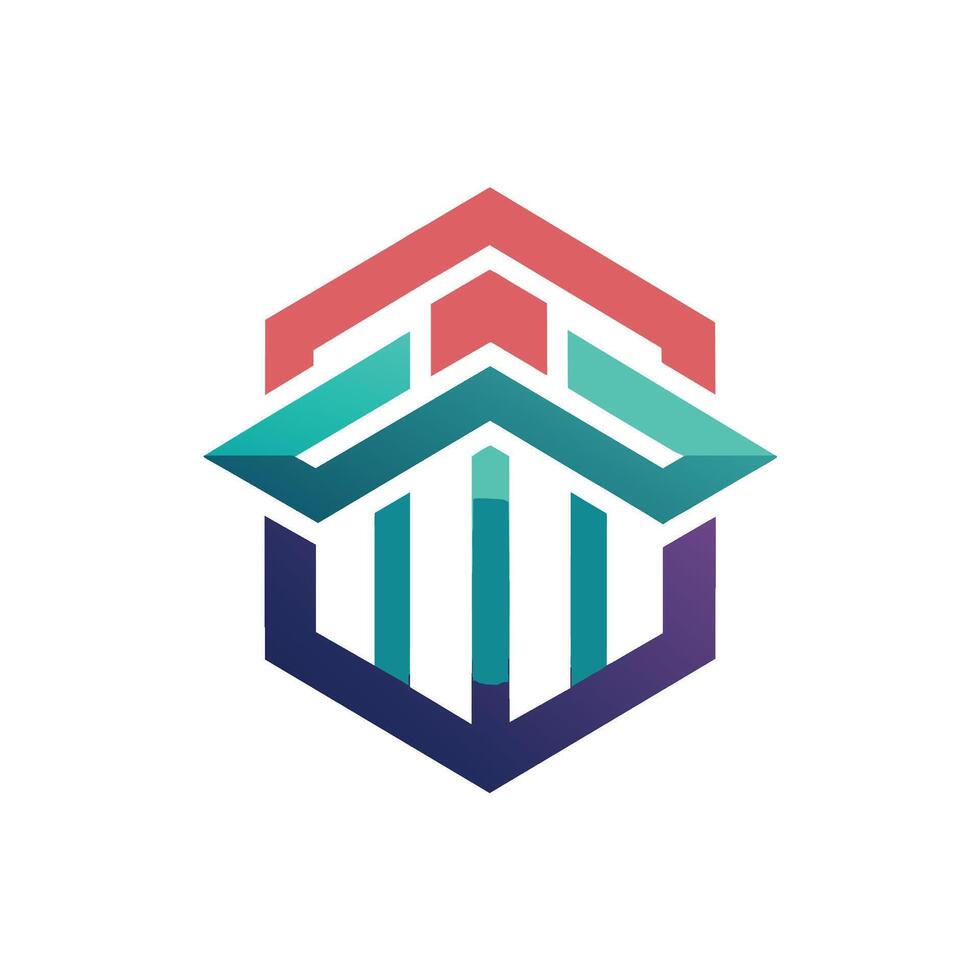 vibrante hexagonal logo diseño, un geométrico interpretación de un mercado plataforma, minimalista sencillo moderno logo diseño vector
