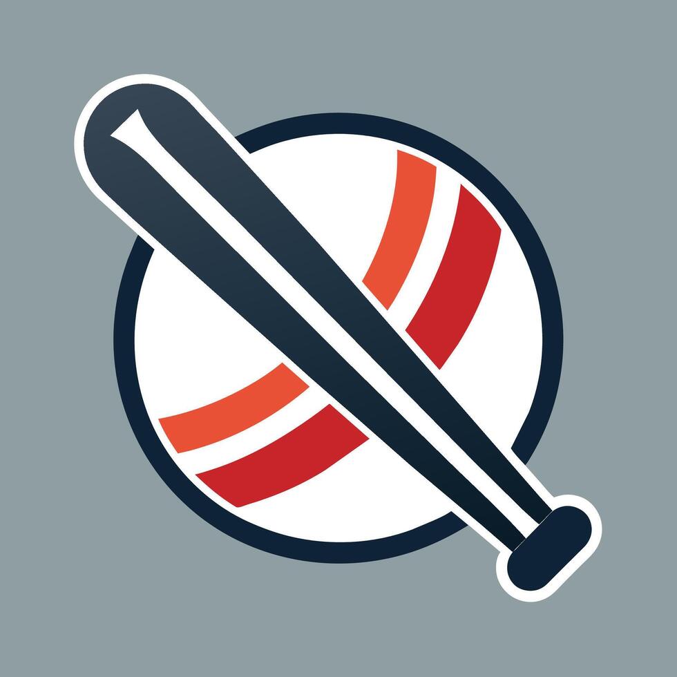 A baseball bat and ball lying on a gray surface, simple and straightforward, A minimalist logo of a tennis racket and ball in perfect balance vector