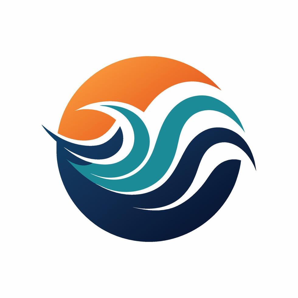 A minimalist logo design featuring a stylized wave motif for a water company branding, A minimalist logo featuring a stylized wave motif for a social media management company vector