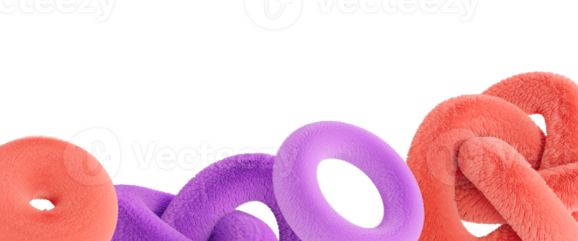 speels footer met abstract, pluizig 3d vormen, Aan transparant achtergrond. modern grens. roze en Purper kleuren. y2k stijl. meisjesachtig ontwerp. bodem van de bladzijde. 3d veroorzaken. png