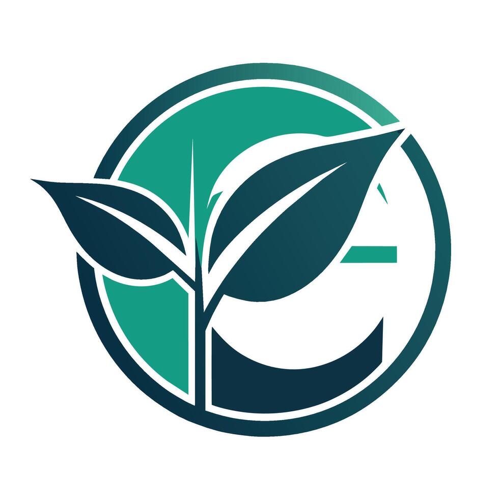 A green leaf logo featuring the letter C in the center, designed with elegant typography for a minimalist look, A logo with simple, elegant typography, minimalist simple modern logo design vector