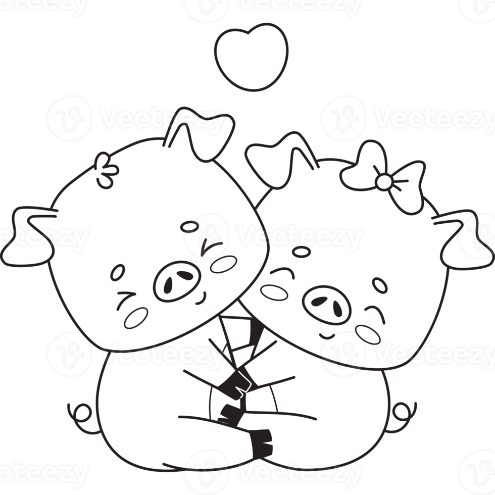 Couple pigs boy and girl png