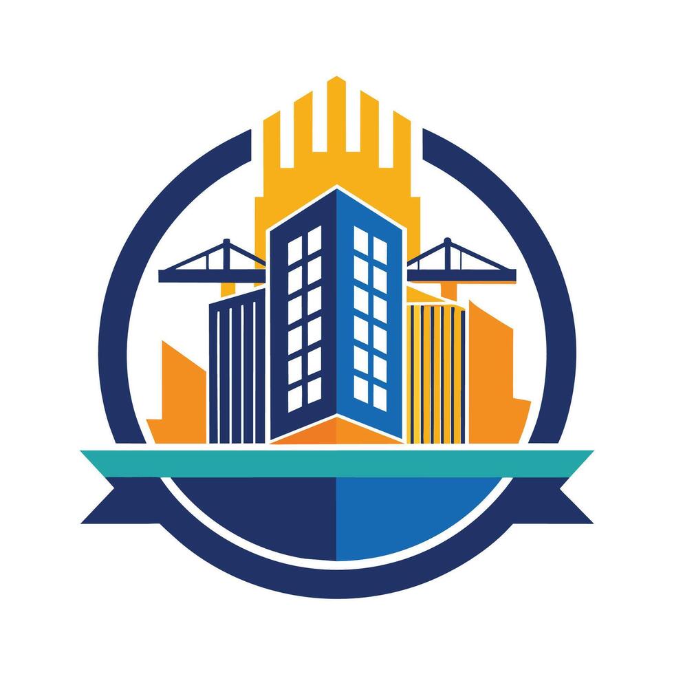 Logo for a construction company featuring a distinctive icon design in a modern style, Construction Building Logo Icon Design vector