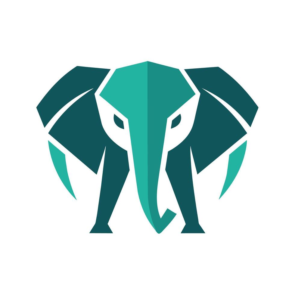 An elephants head featuring a long tusk extending prominently from the right side, Craft a minimalist logo using only a few elements to convey the essence of an elephant vector