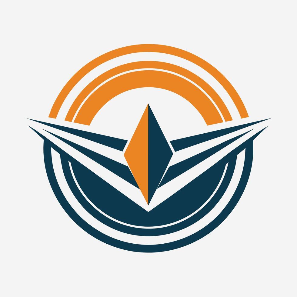 Clean logo design in orange and blue colors on a white backdrop, Create a clean and understated logo featuring a timeless font vector