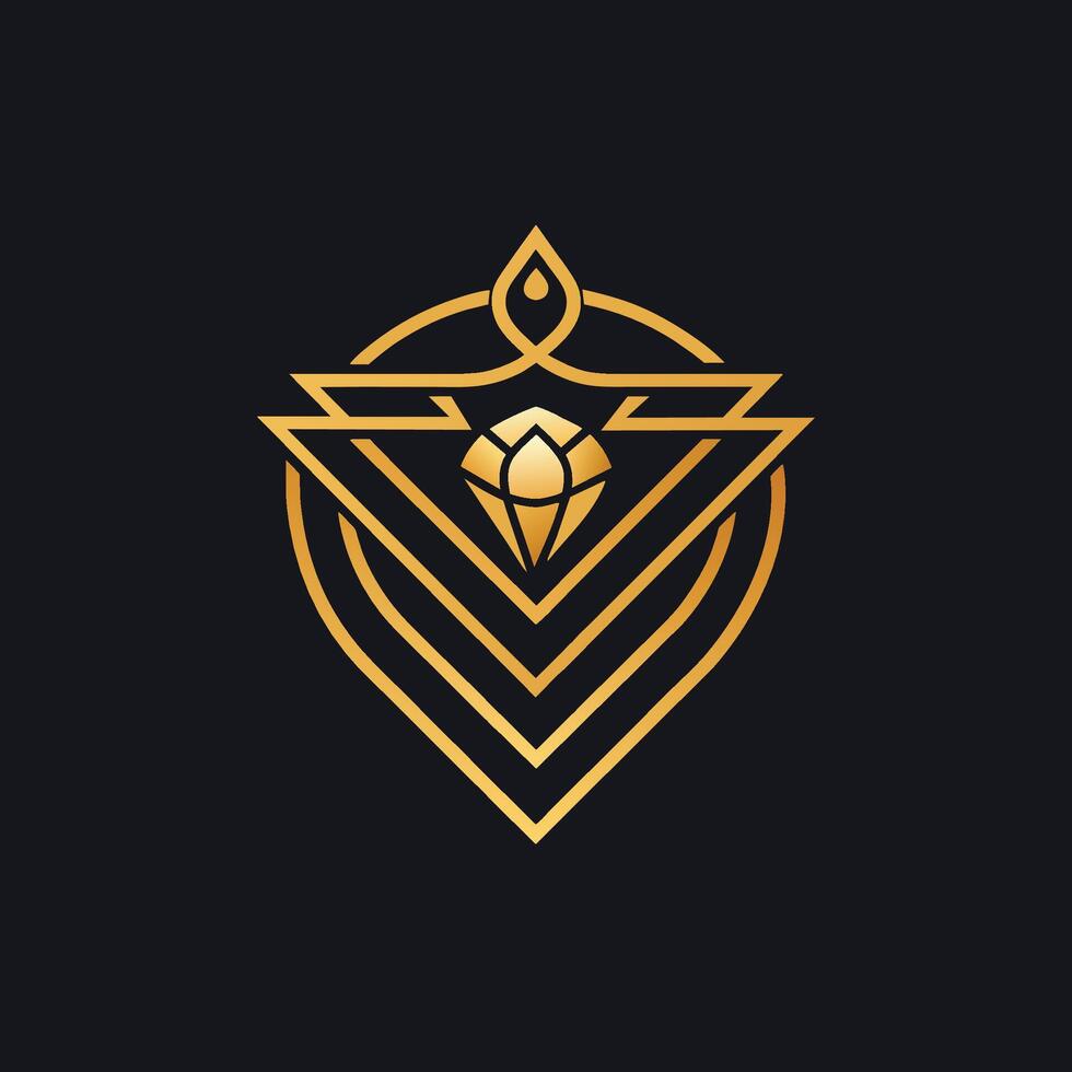 A luxurious golden logo stands out against a sleek black background in a sophisticated design, Craft a clean and sophisticated logo for a luxury jewelry store vector