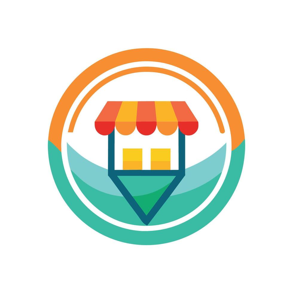 Abstract logo design representing a small business in the digital marketplace, An abstract representation of a digital marketplace, minimalist simple modern logo design vector