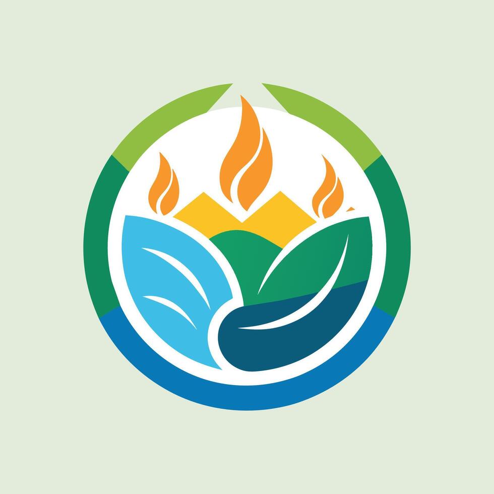 Logo design for a company selling organic products featuring natural elements and green color palette, Create a simple and symbolic logo for an organization combatting climate change vector