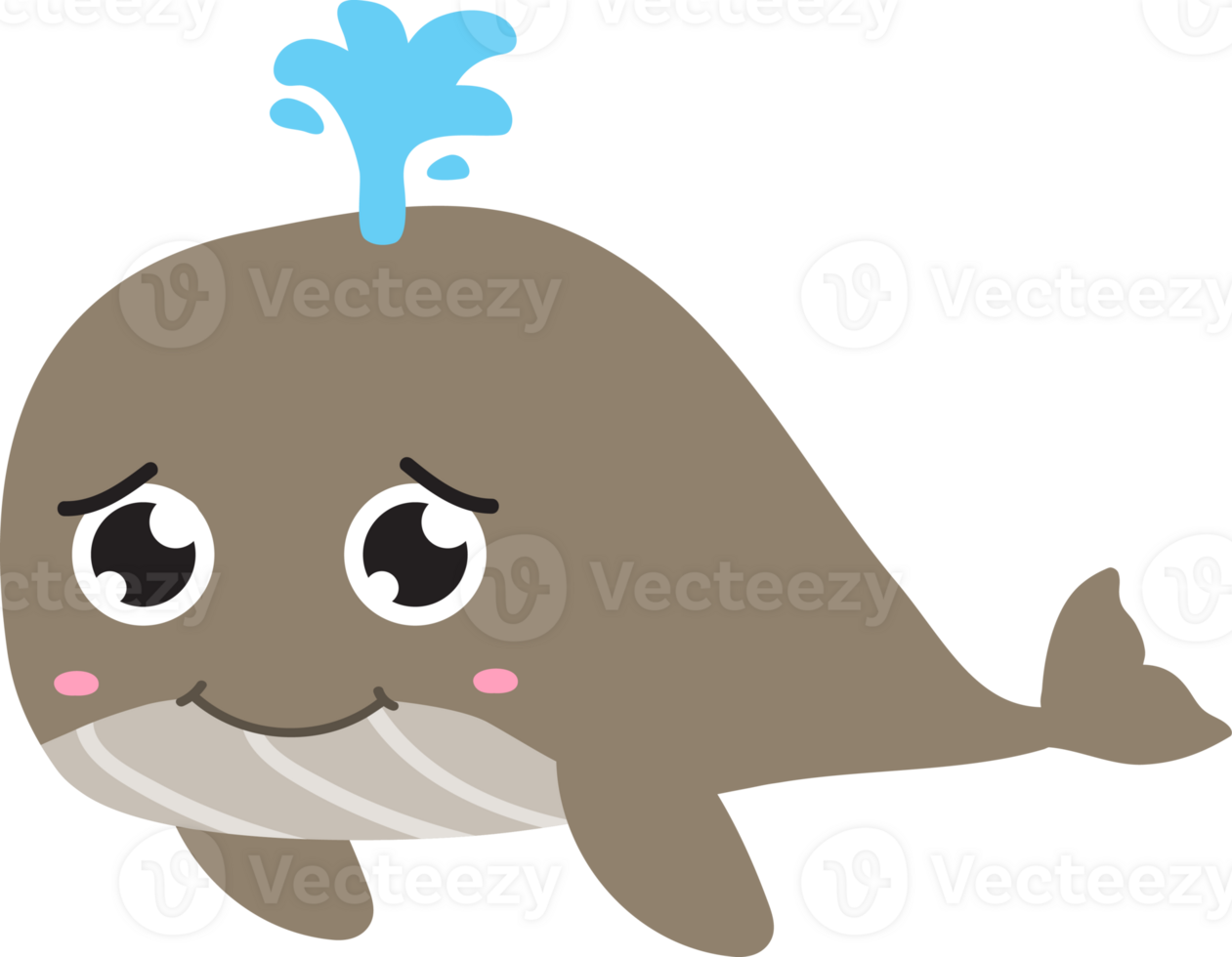 cute whale cartoon, sea animal png