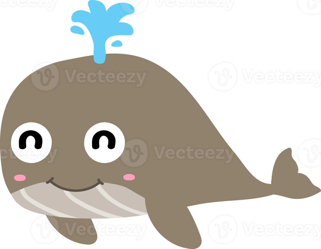 cute whale cartoon, sea animal png