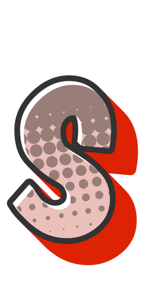 Comic Halftone Alphabet Letter and Number png