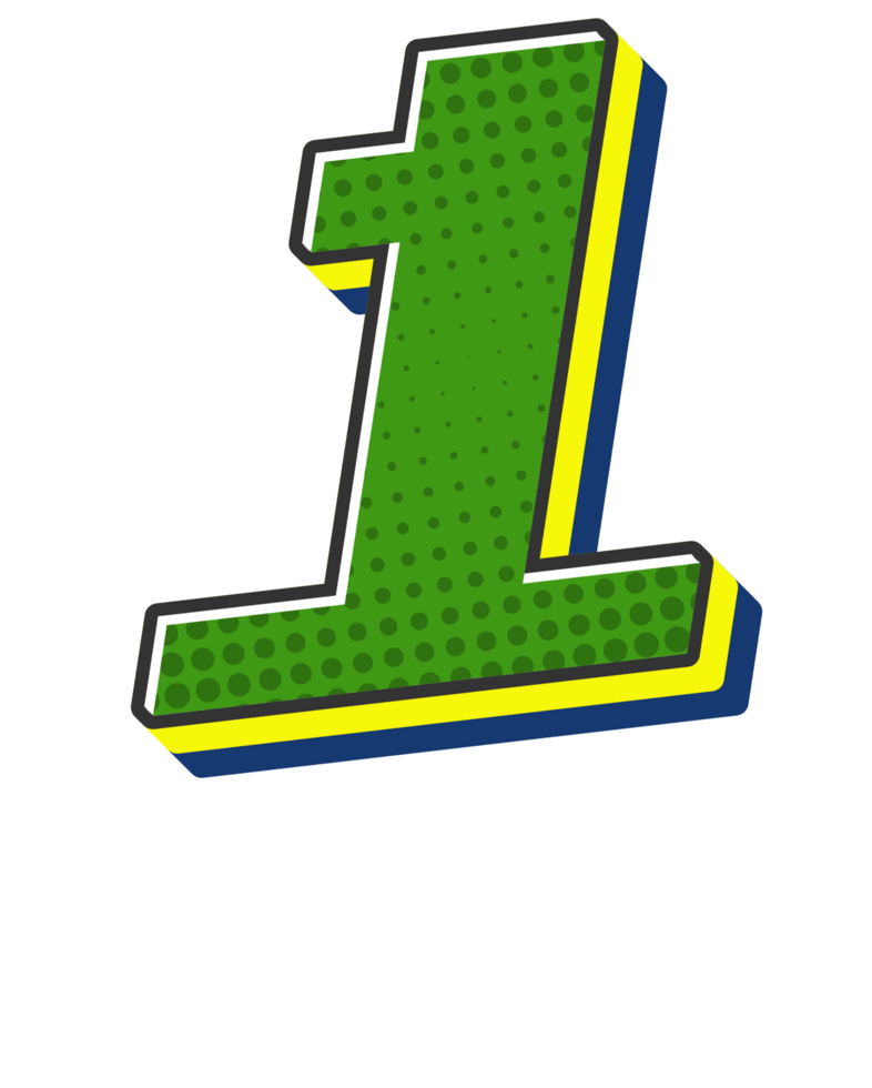 Comic Halftone Alphabet Letter and Number png