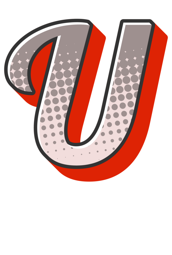 Comic Halftone Alphabet Letter and Number png
