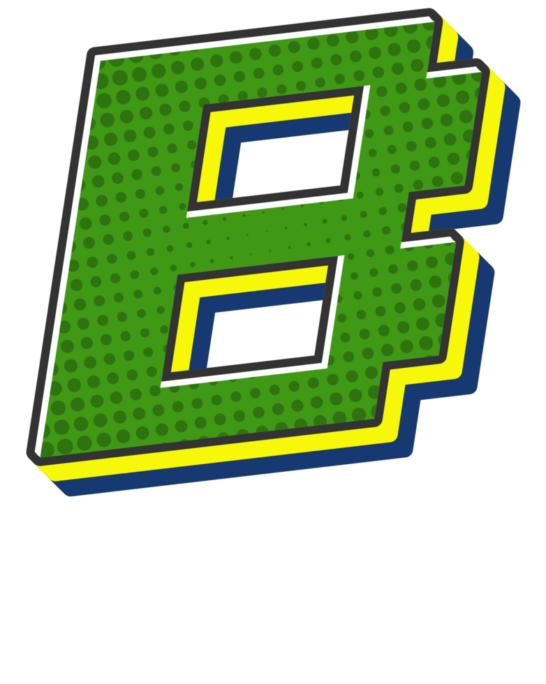 Comic Halftone Alphabet Letter and Number png