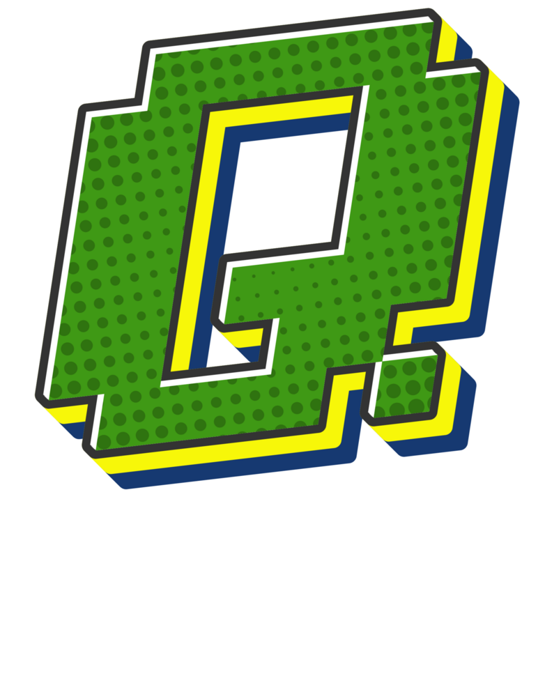Comic Halftone Alphabet Letter and Number png