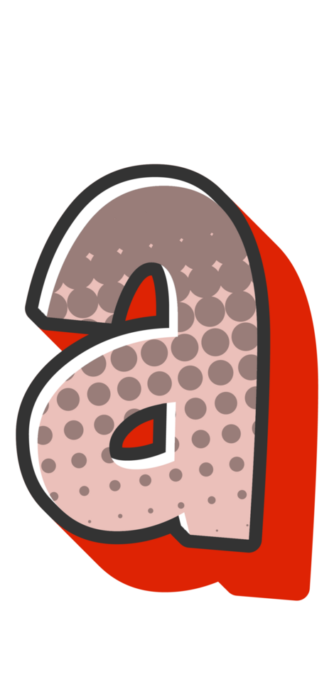 Comic Halftone Alphabet Letter and Number png