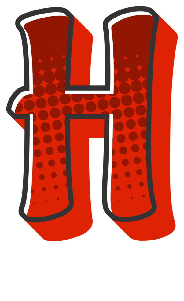 Comic Halftone Alphabet Letter and Number png