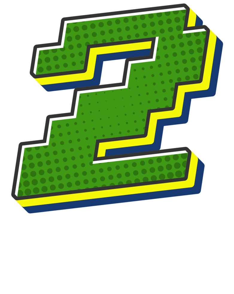 Comic Halftone Alphabet Letter and Number png