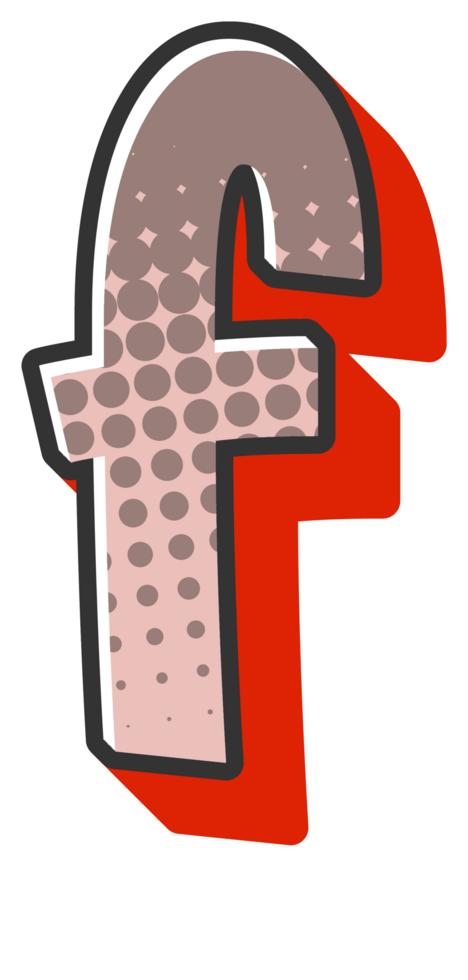 Comic Halftone Alphabet Letter and Number png