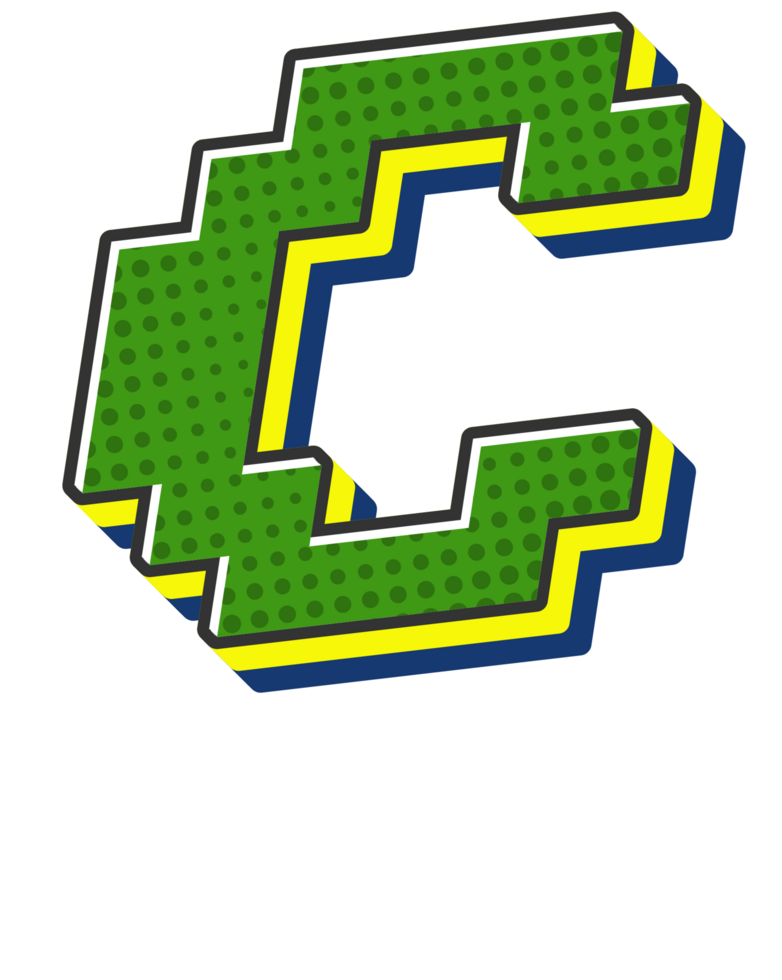 Comic Halftone Alphabet Letter and Number png