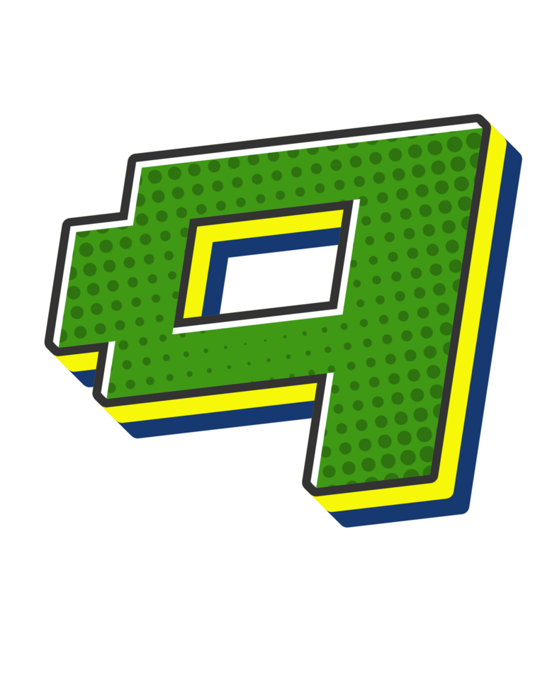 Comic Halftone Alphabet Letter and Number png