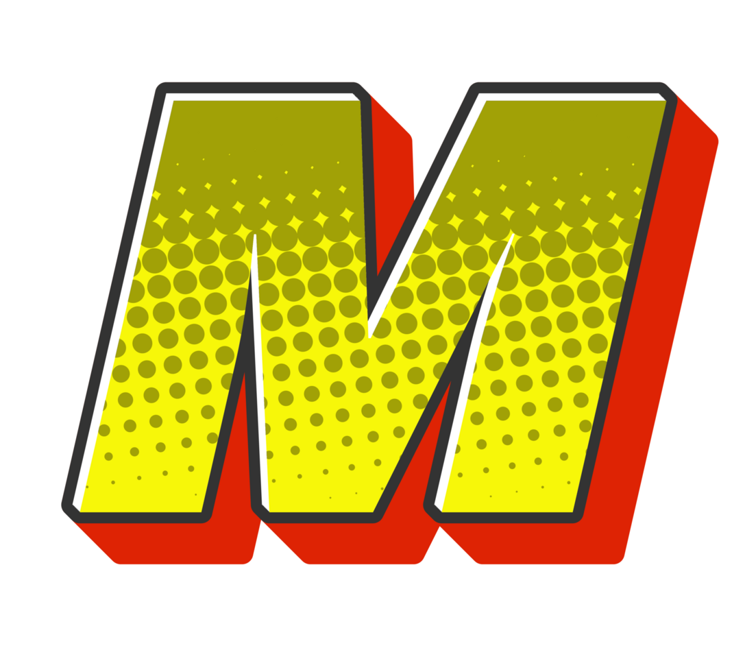 Comic Halftone Alphabet Letter and Number png