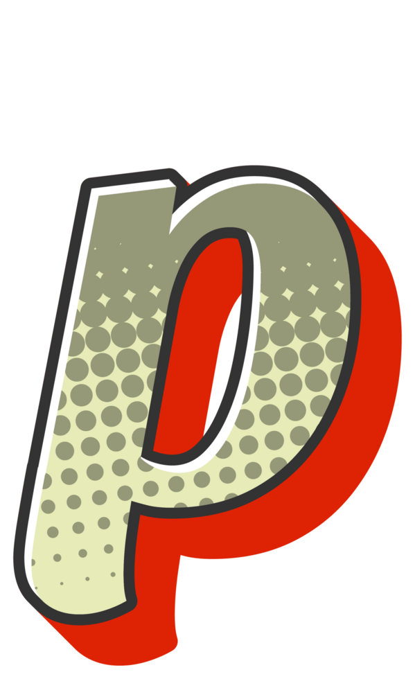 Comic Halftone Alphabet Letter and Number png