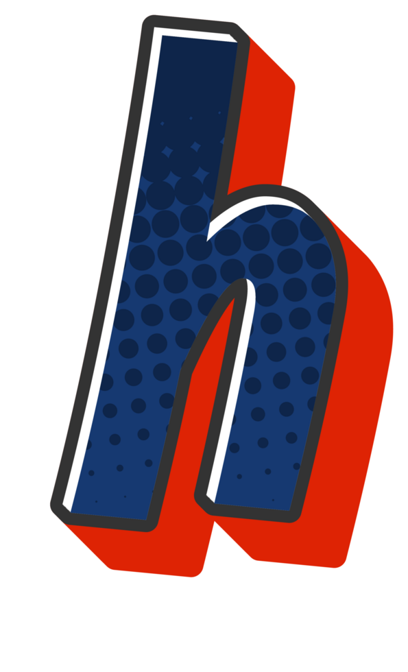 Comic Halftone Alphabet Letter and Number png