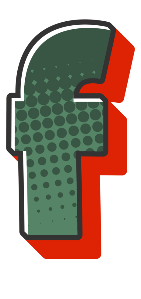 Comic Halftone Alphabet Letter and Number png