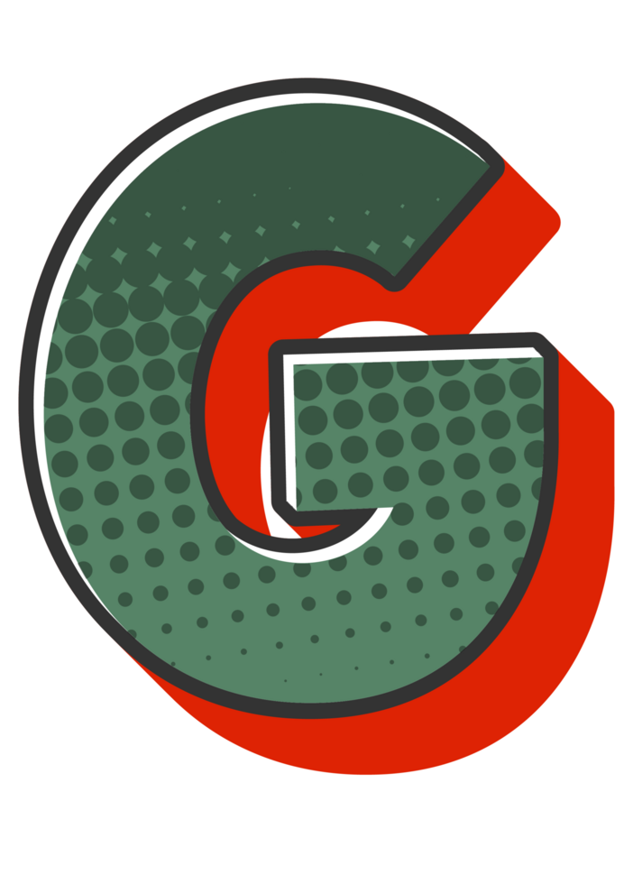 Comic Halftone Alphabet Letter and Number png