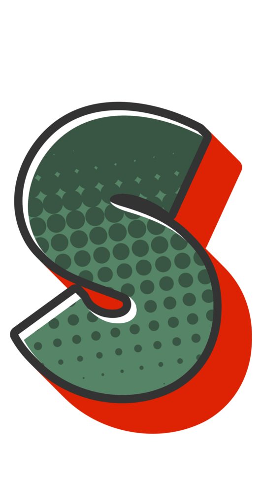 Comic Halftone Alphabet Letter and Number png