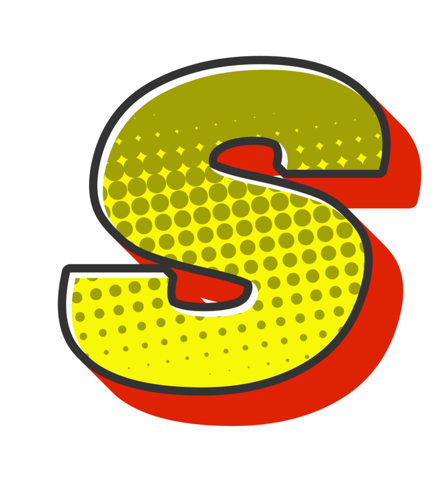 Comic Halftone Alphabet Letter and Number png